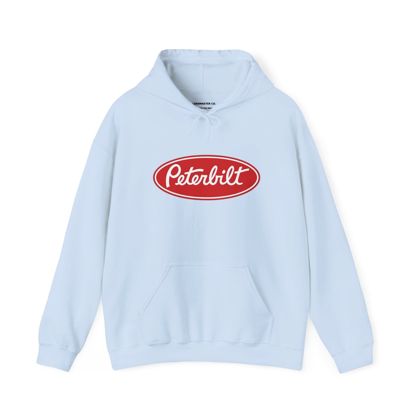 Peterbilt Logo Truck Hoodie — Red Semi-Truck Graphic Hooded Sweatshirt