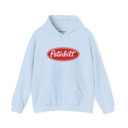 Peterbilt Logo Truck Hoodie — Red Semi-Truck Graphic Hooded Sweatshirt