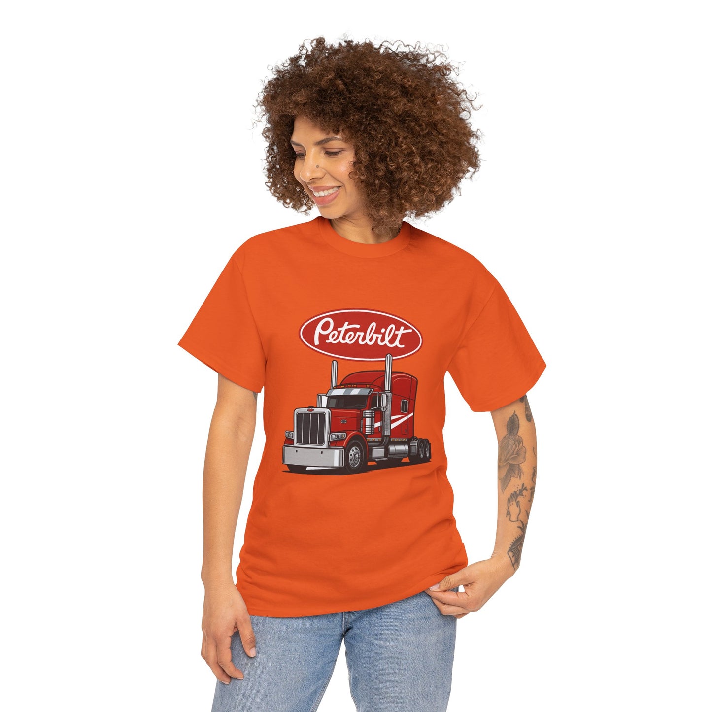 Peterbilt Red Semi Truck Graphic T-Shirt — Trucker Tee for Drivers & Fans