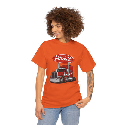 Peterbilt Red Semi Truck Graphic T-Shirt — Trucker Tee for Drivers & Fans