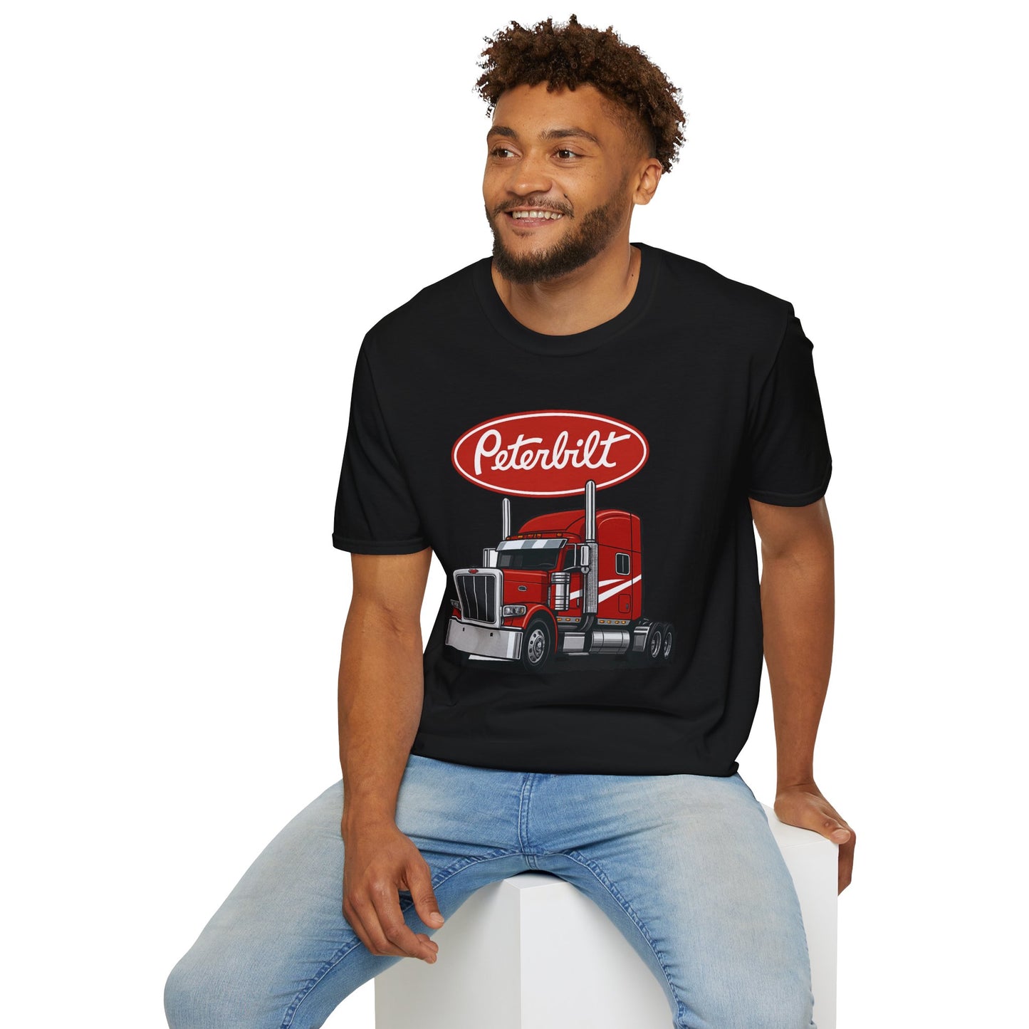Peterbilt Red Semi Truck T-Shirt — Classic Logo Trucker Tee