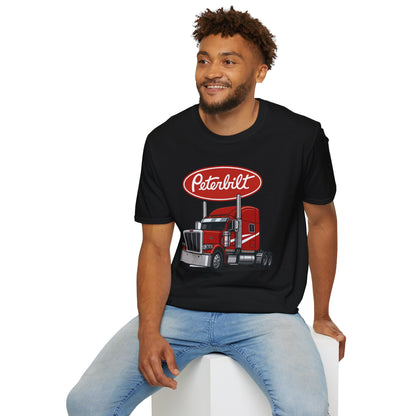 Peterbilt Red Semi Truck T-Shirt — Classic Logo Trucker Tee