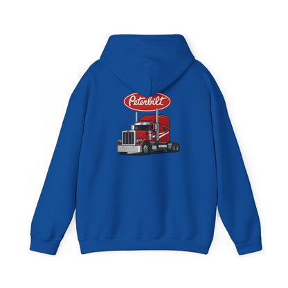 Peterbilt Logo Truck Hoodie — Red Semi-Truck Graphic Hooded Sweatshirt
