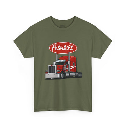 Peterbilt Red Semi Truck Graphic T-Shirt — Trucker Tee for Drivers & Fans