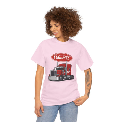 Peterbilt Red Semi Truck Graphic T-Shirt — Trucker Tee for Drivers & Fans