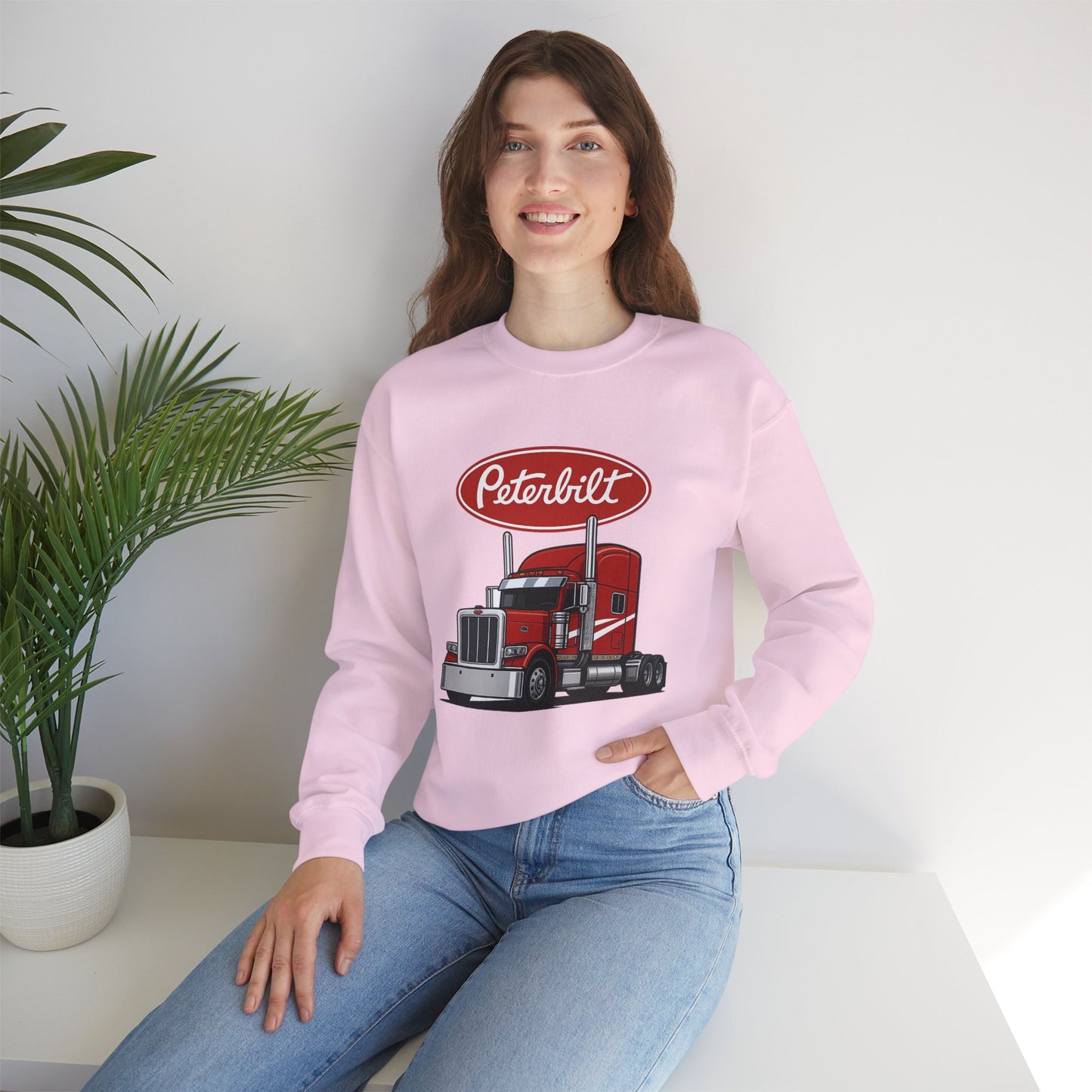 Peterbilt Red Semi Truck Crewneck Sweatshirt