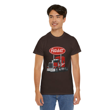 Peterbilt Red Semi Truck Graphic T-Shirt — Trucker Tee for Drivers & Fans