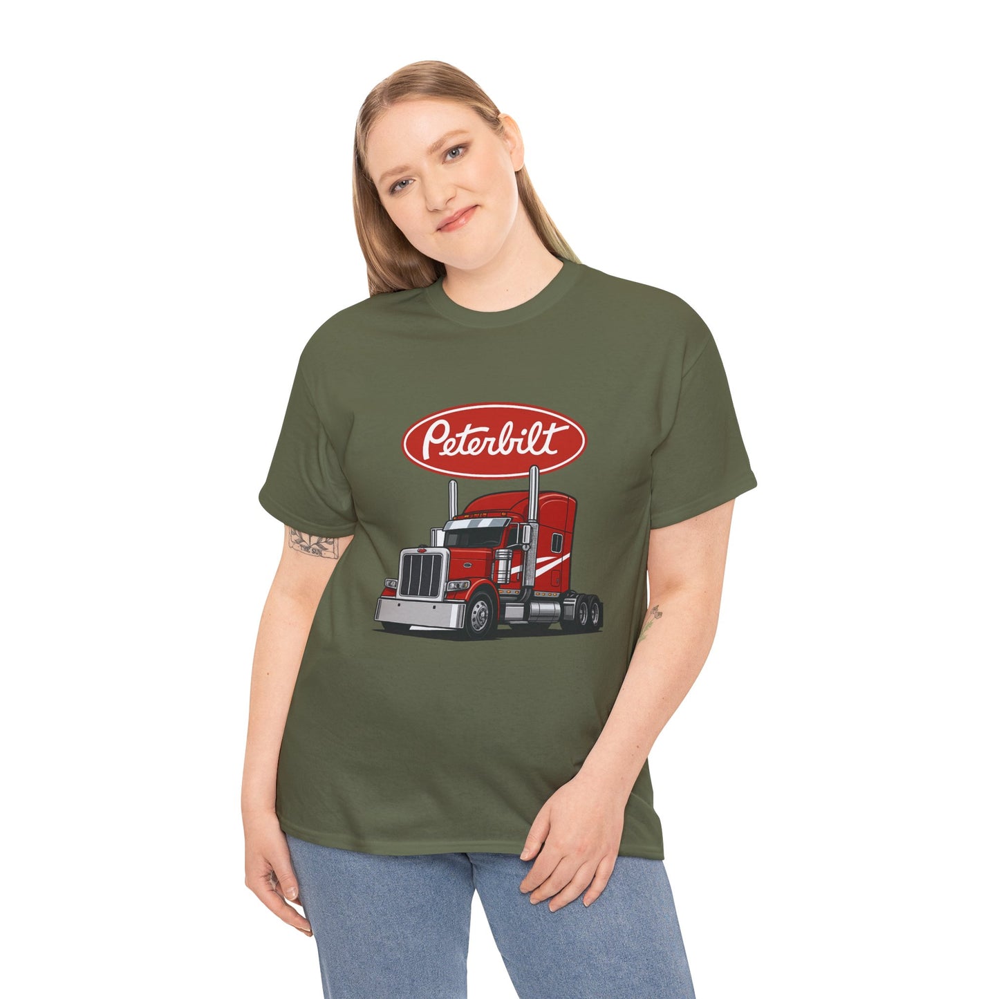 Peterbilt Red Semi Truck Graphic T-Shirt — Trucker Tee for Drivers & Fans