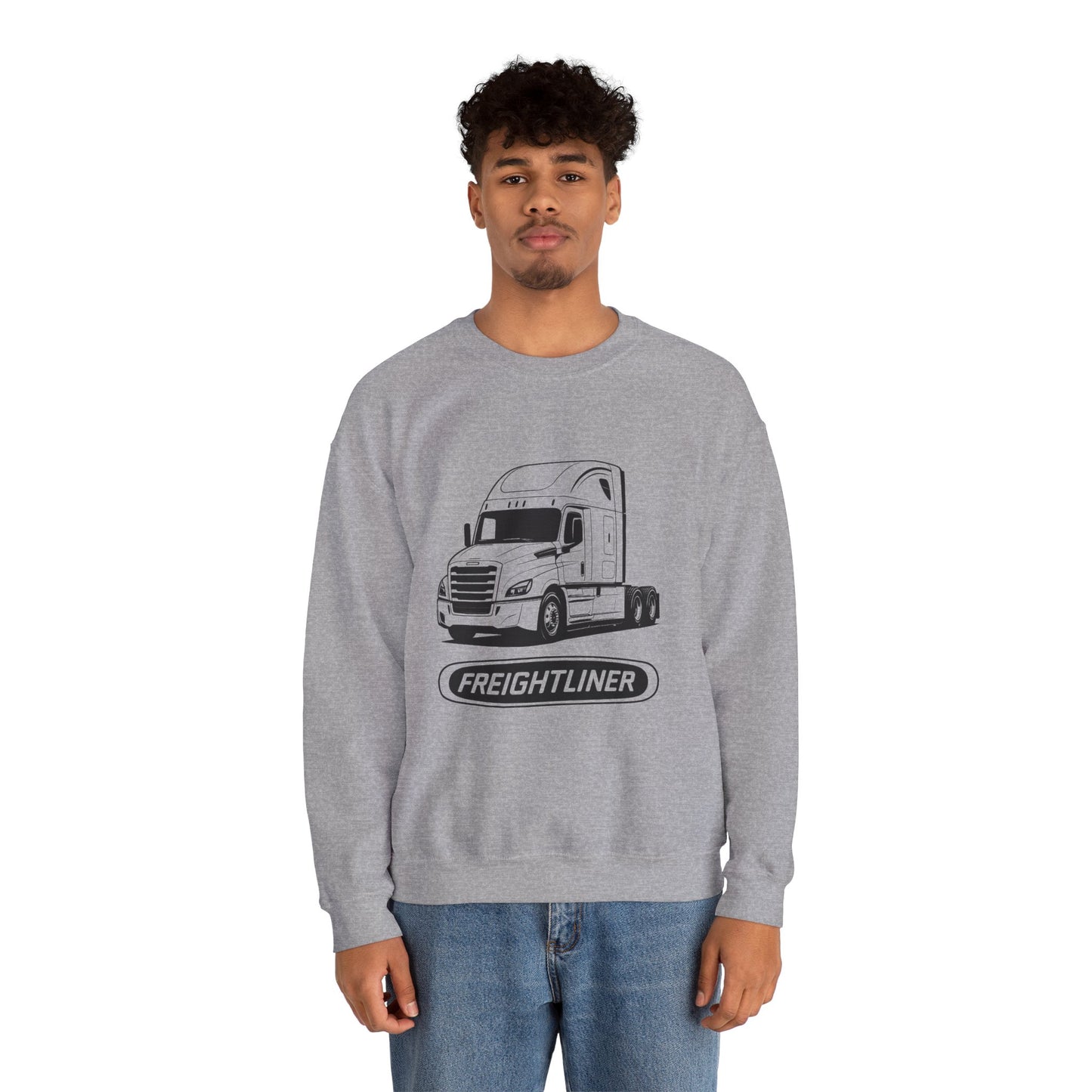 Freightliner Semi Truck Crewneck Sweatshirt — Logo Truck Driver Gift