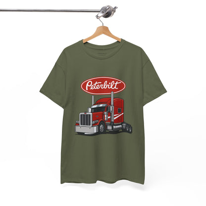 Peterbilt Red Semi Truck Graphic T-Shirt — Trucker Tee for Drivers & Fans