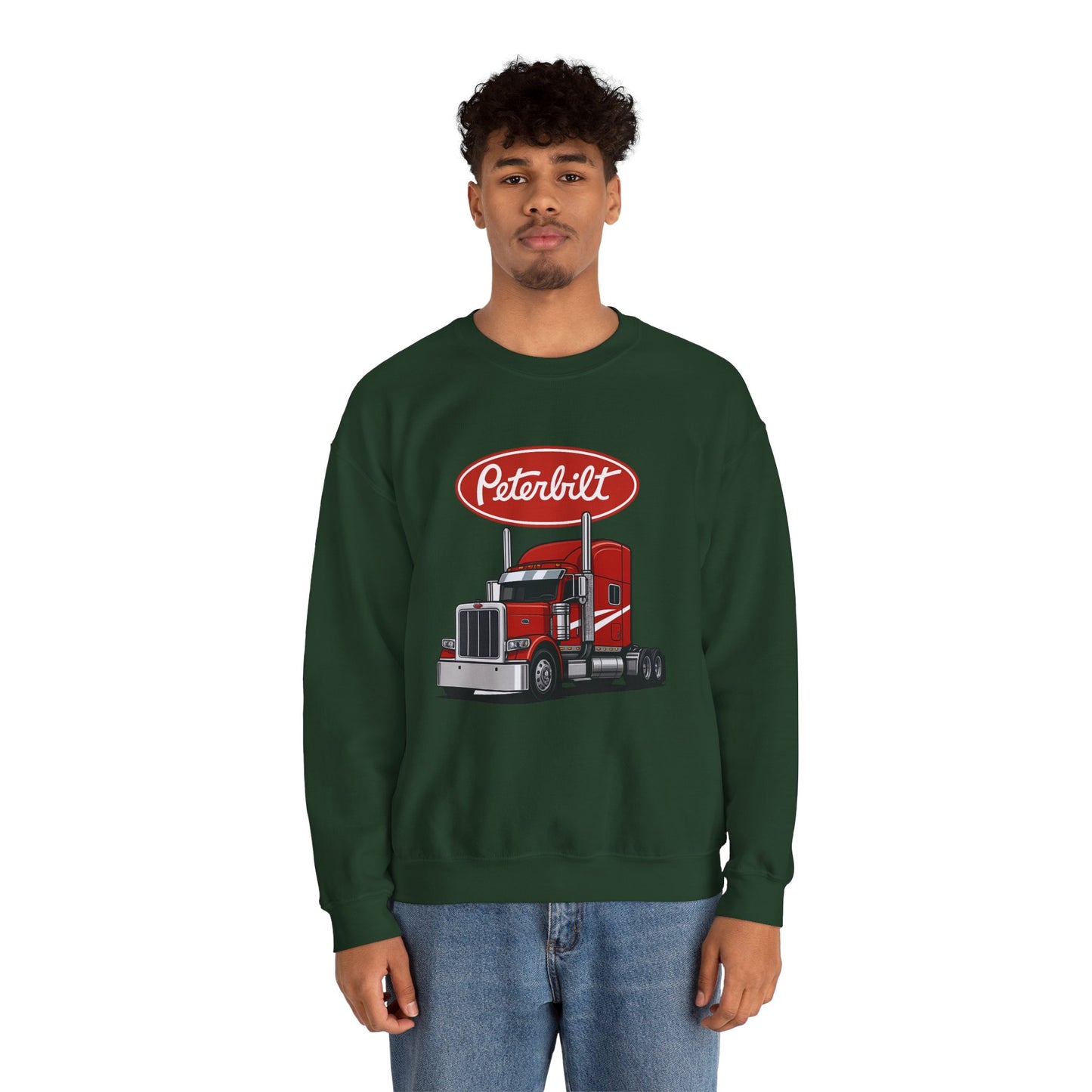 Peterbilt Red Semi Truck Crewneck Sweatshirt