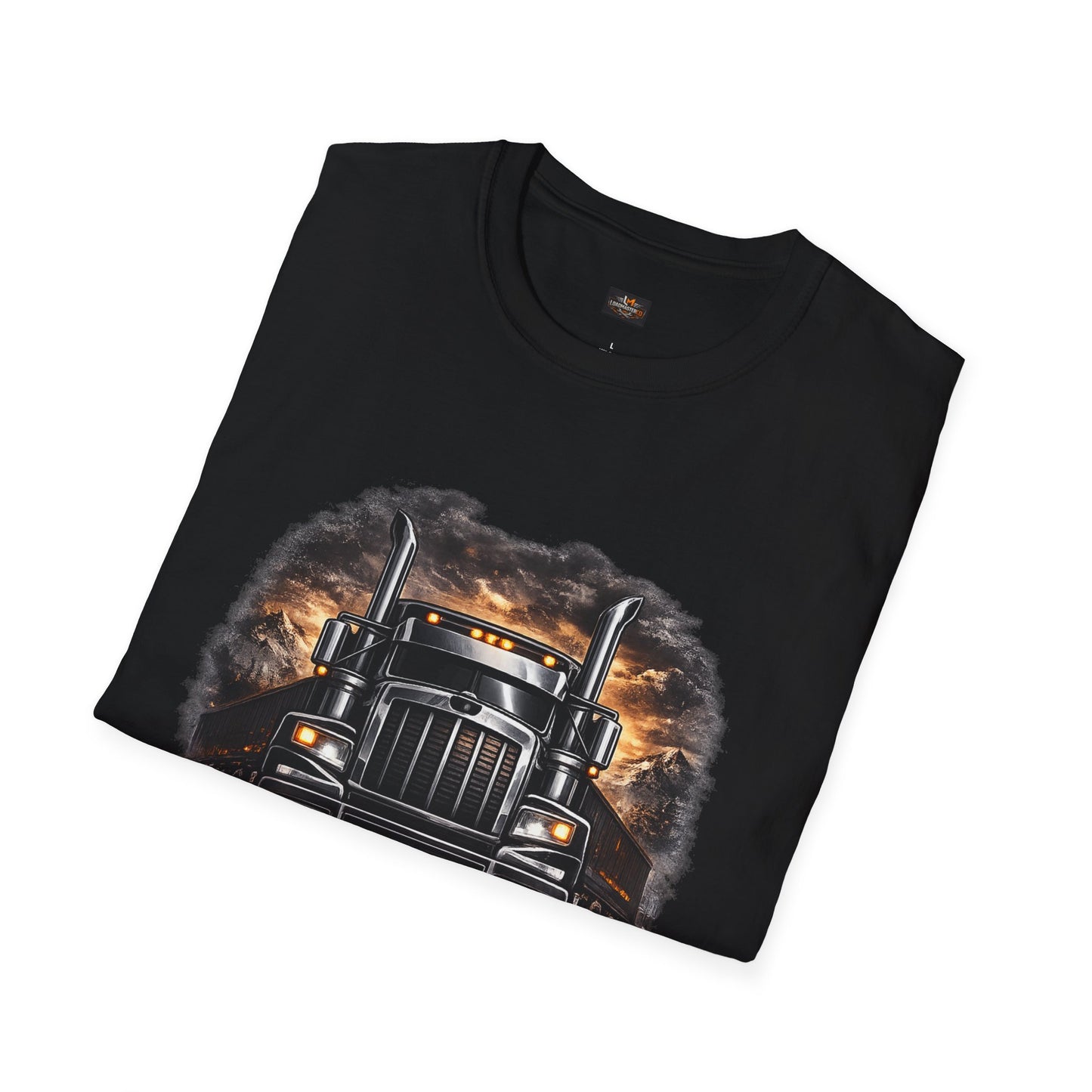 Trucker Graphic Tee – 'Built for the Road' Semi Truck Design
