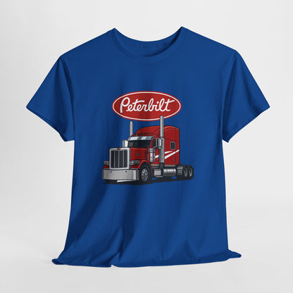 Peterbilt Red Semi Truck Graphic T-Shirt — Trucker Tee for Drivers & Fans