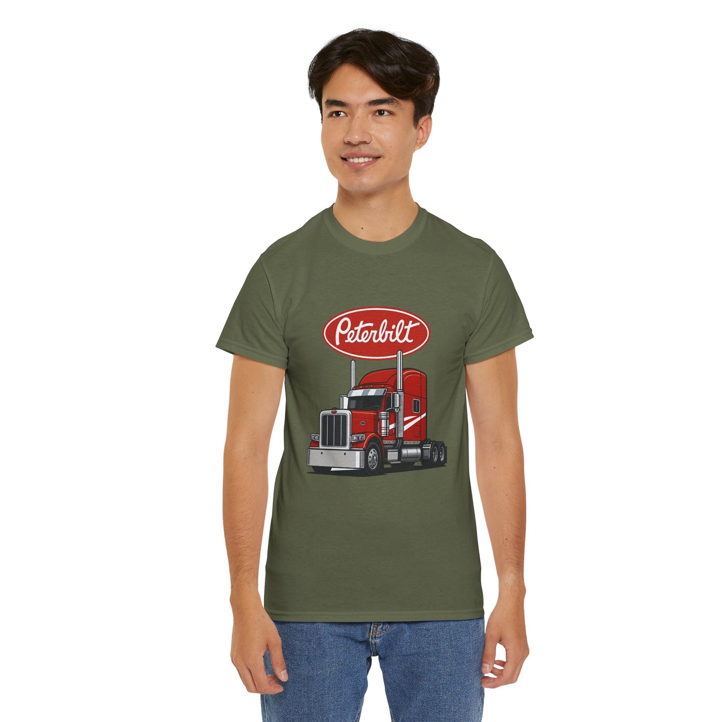 Peterbilt Red Semi Truck Graphic T-Shirt — Trucker Tee for Drivers & Fans