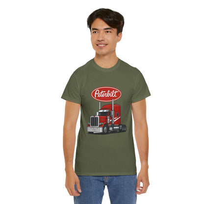 Peterbilt Red Semi Truck Graphic T-Shirt — Trucker Tee for Drivers & Fans