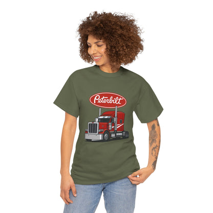 Peterbilt Red Semi Truck Graphic T-Shirt — Trucker Tee for Drivers & Fans