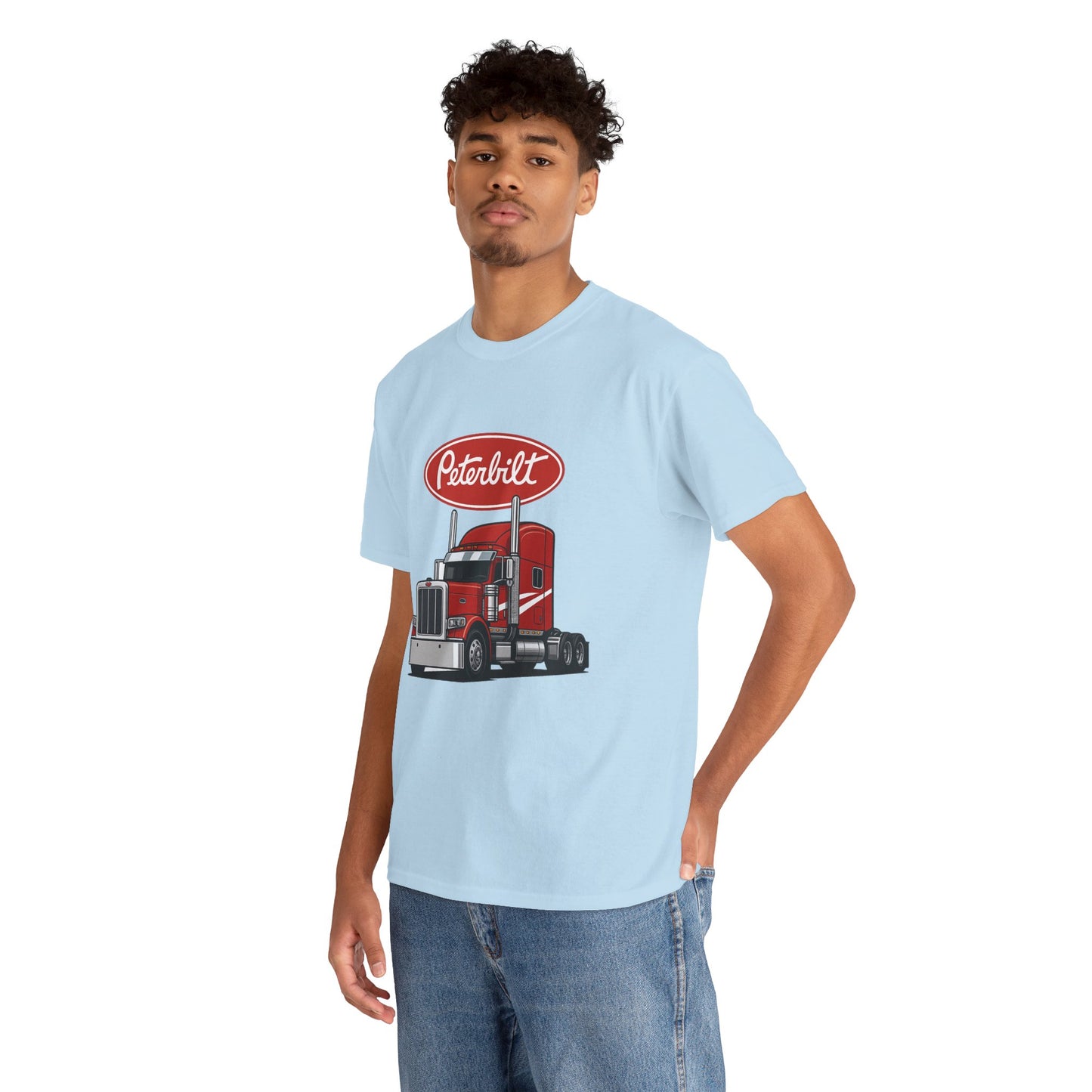 Peterbilt Red Semi Truck Graphic T-Shirt — Trucker Tee for Drivers & Fans