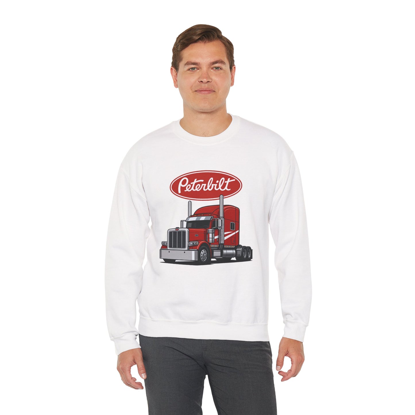 Peterbilt Red Semi Truck Crewneck Sweatshirt