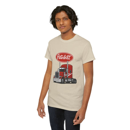 Peterbilt Red Semi Truck Graphic T-Shirt — Trucker Tee for Drivers & Fans