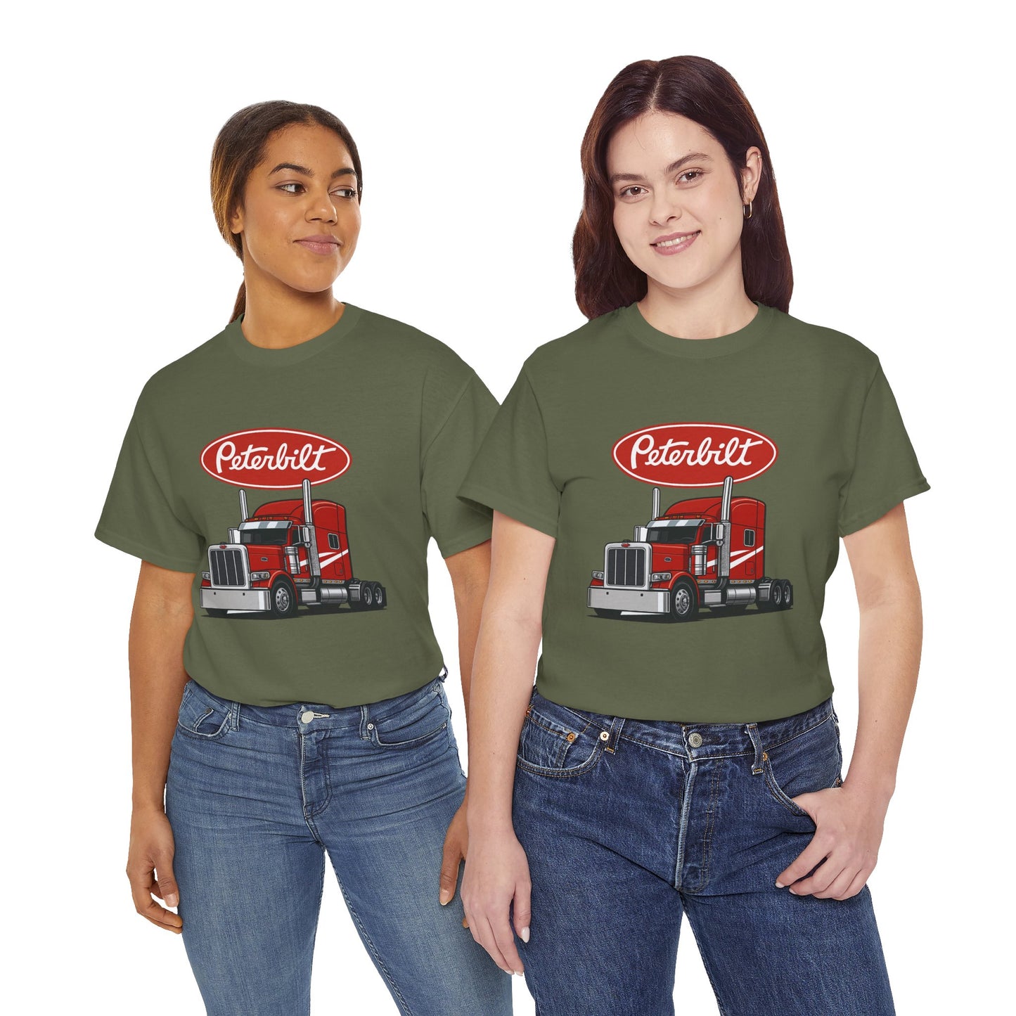 Peterbilt Red Semi Truck Graphic T-Shirt — Trucker Tee for Drivers & Fans
