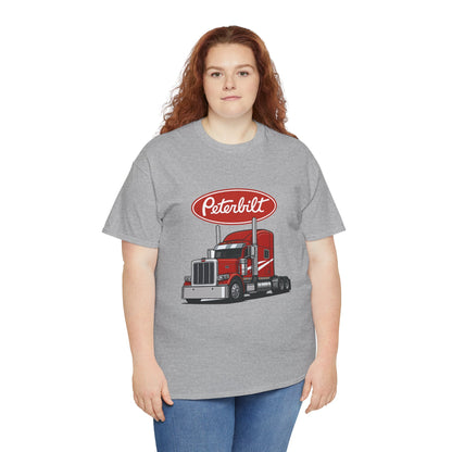 Peterbilt Red Semi Truck Graphic T-Shirt — Trucker Tee for Drivers & Fans
