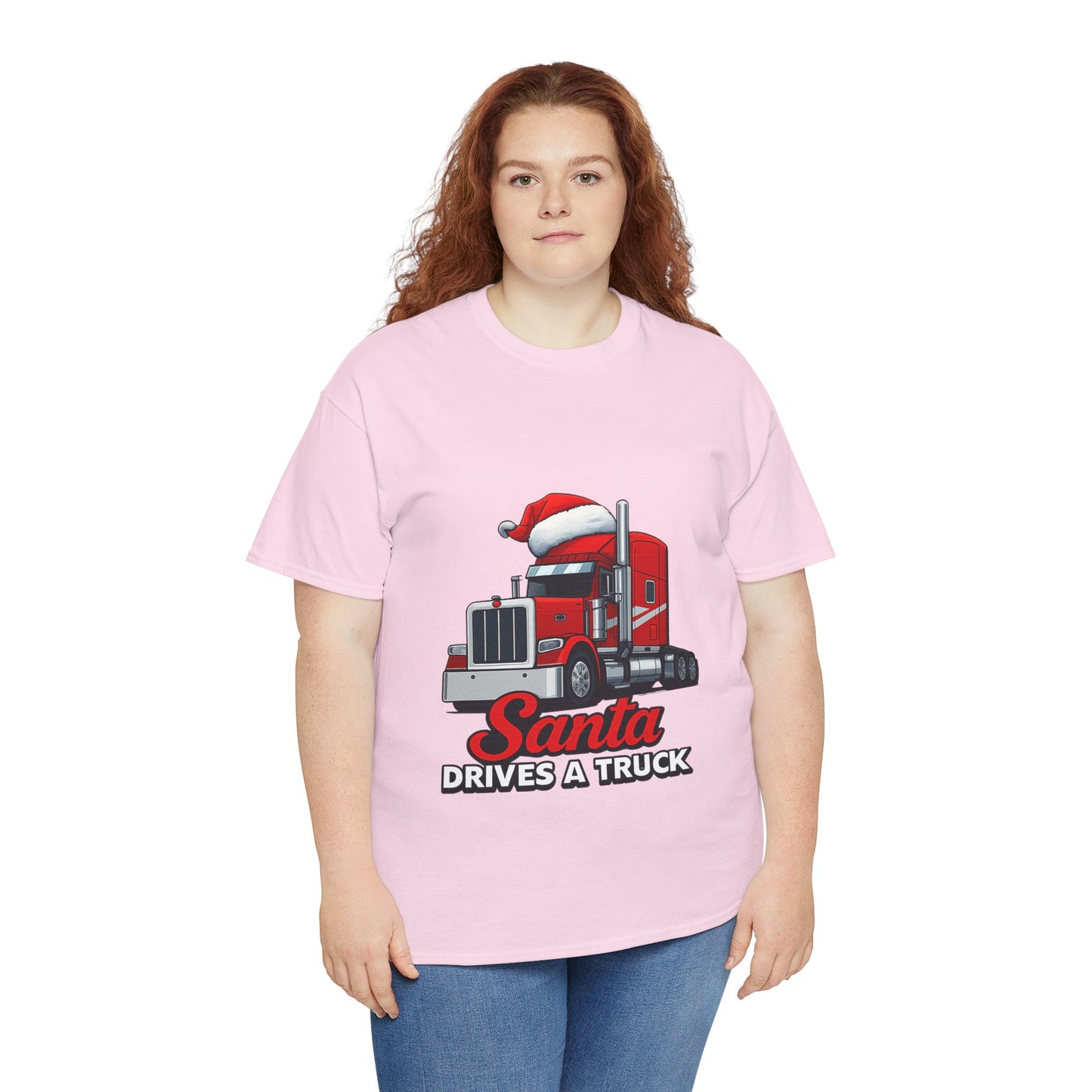Santa Drives A Truck T-Shirt — Christmas Trucking Tee for Drivers & Holiday Fans