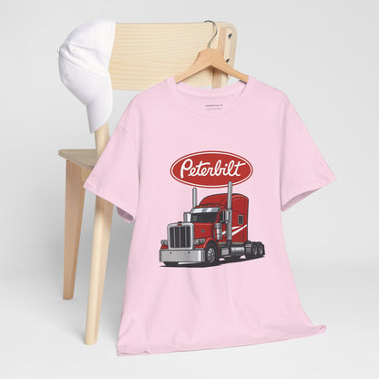 Peterbilt Red Semi Truck Graphic T-Shirt — Trucker Tee for Drivers & Fans