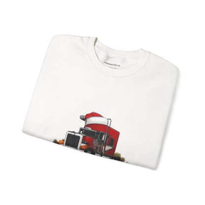 Santa Drives a Truck Sweatshirt — Christmas Trucking Holiday Crewneck