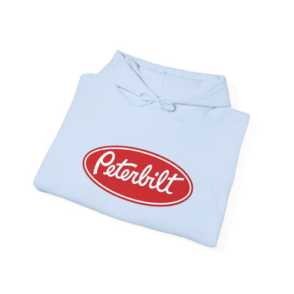 Peterbilt Logo Truck Hoodie — Red Semi-Truck Graphic Hooded Sweatshirt