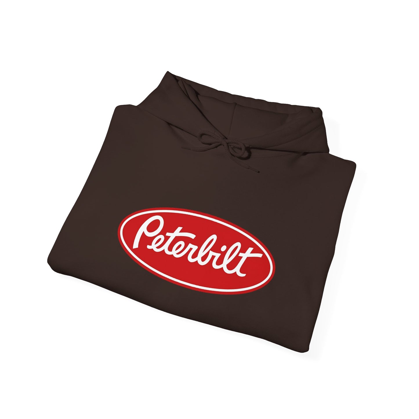 Peterbilt Logo Truck Hoodie — Red Semi-Truck Graphic Hooded Sweatshirt