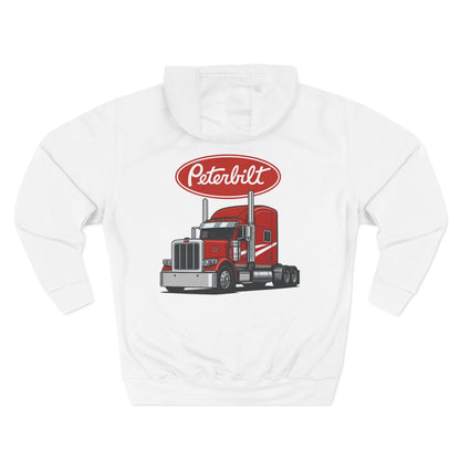 Peterbilt Red Truck Hoodie - Logo Fleece Pullover for Truckers & Fans