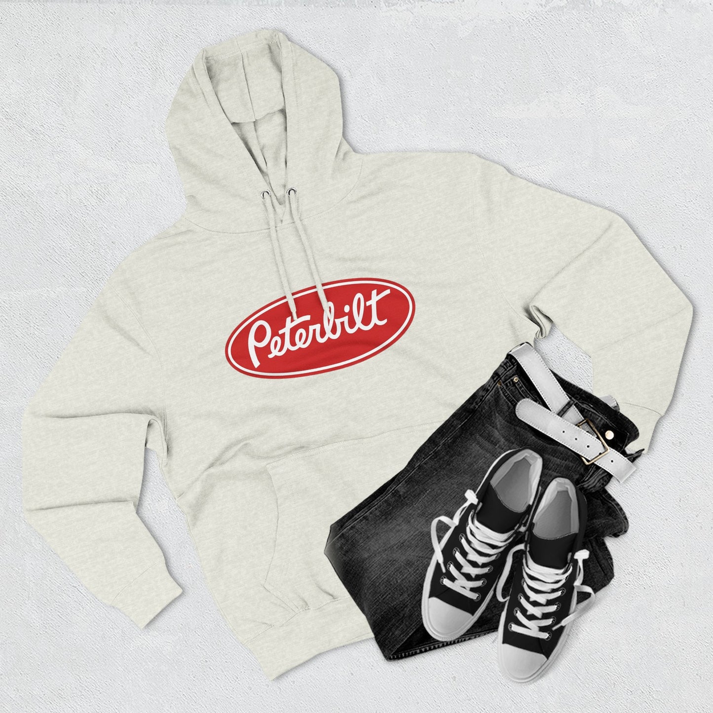 Peterbilt Red Truck Hoodie - Logo Fleece Pullover for Truckers & Fans