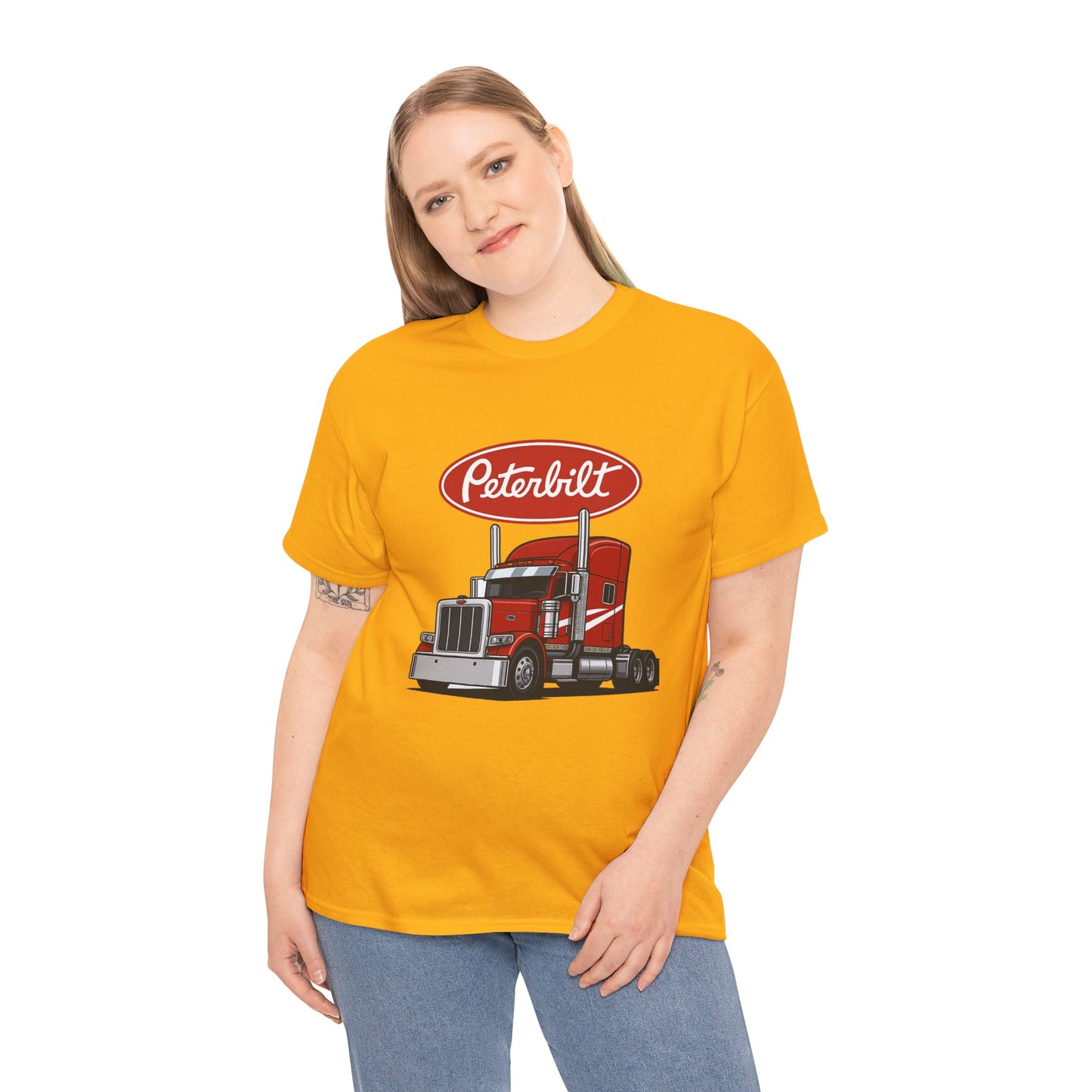 Peterbilt Red Semi Truck Graphic T-Shirt — Trucker Tee for Drivers & Fans