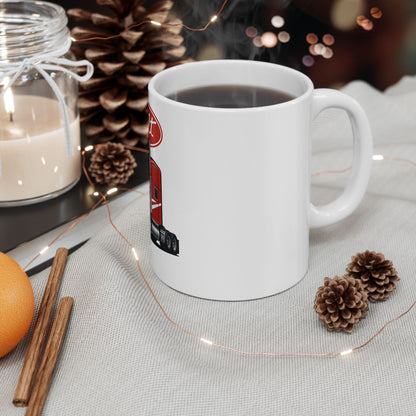 Peterbilt Red Semi Truck Ceramic Mug — 11oz & 15oz Coffee Cup