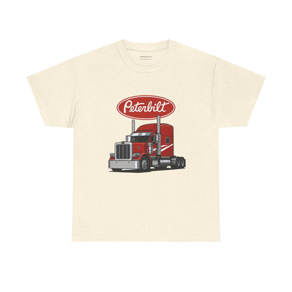 Peterbilt Red Semi Truck Graphic T-Shirt — Trucker Tee for Drivers & Fans