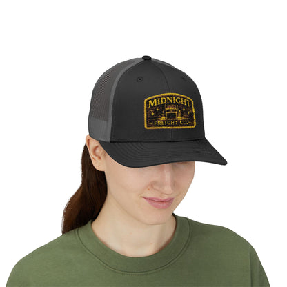 Midnight Freight Co. Trucker Cap — Vintage Patch Mesh Snapback Hat