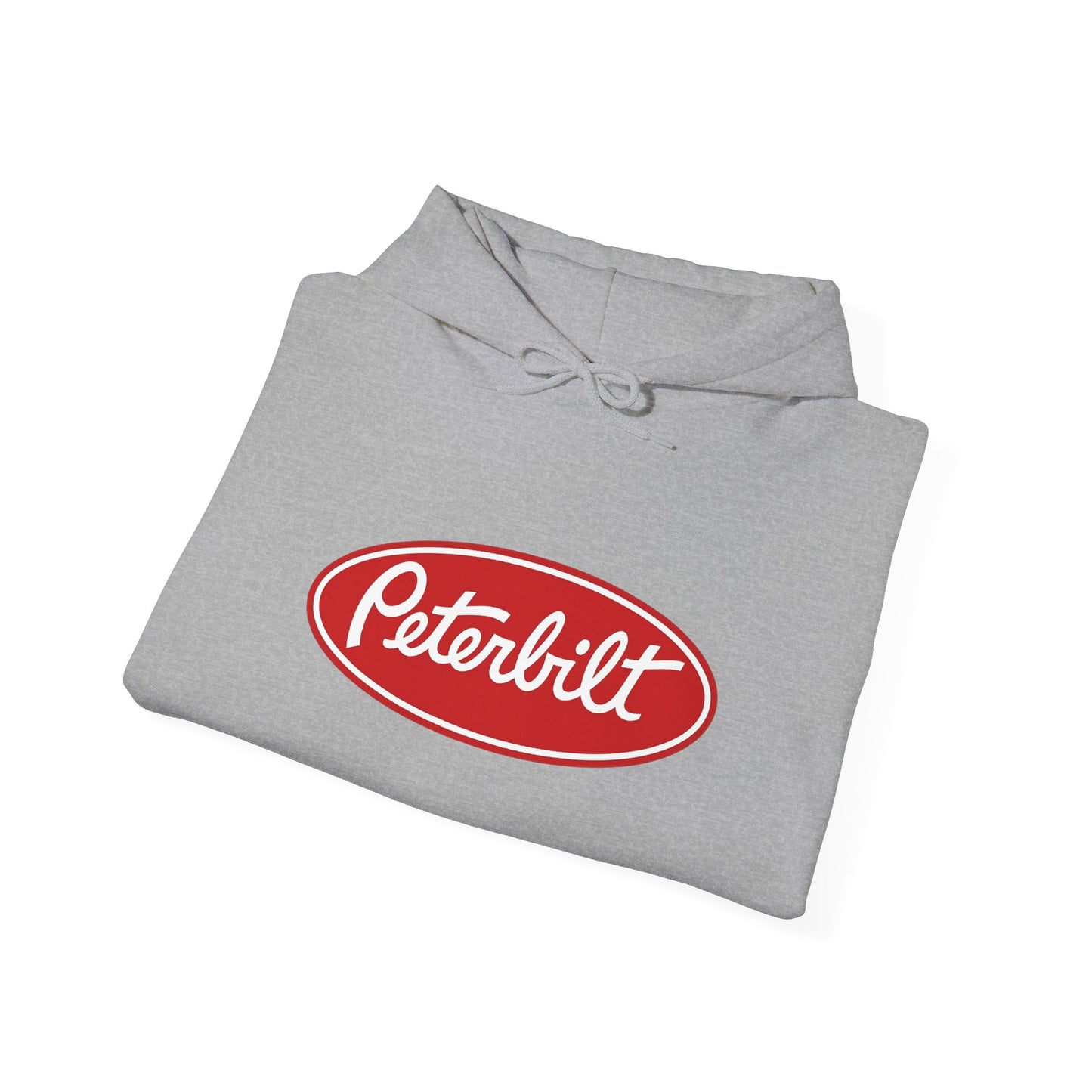 Peterbilt Logo Truck Hoodie — Red Semi-Truck Graphic Hooded Sweatshirt