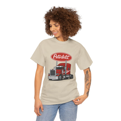 Peterbilt Red Semi Truck Graphic T-Shirt — Trucker Tee for Drivers & Fans