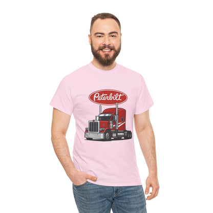 Peterbilt Red Semi Truck Graphic T-Shirt — Trucker Tee for Drivers & Fans
