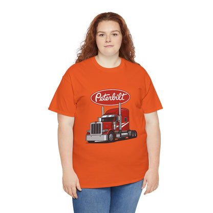 Peterbilt Red Semi Truck Graphic T-Shirt — Trucker Tee for Drivers & Fans