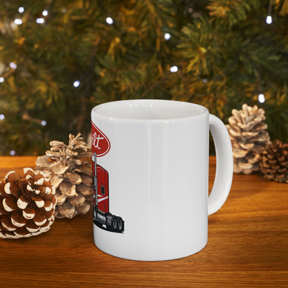 Peterbilt Red Semi Truck Ceramic Mug — 11oz & 15oz Coffee Cup