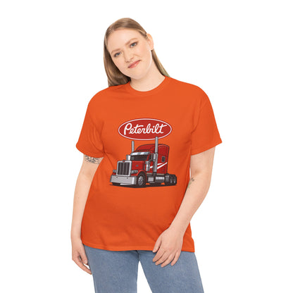Peterbilt Red Semi Truck Graphic T-Shirt — Trucker Tee for Drivers & Fans