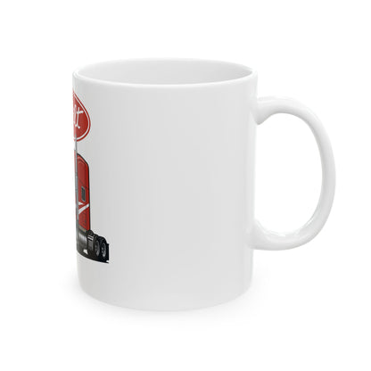 Peterbilt Red Semi Truck Ceramic Mug — 11oz & 15oz Coffee Cup