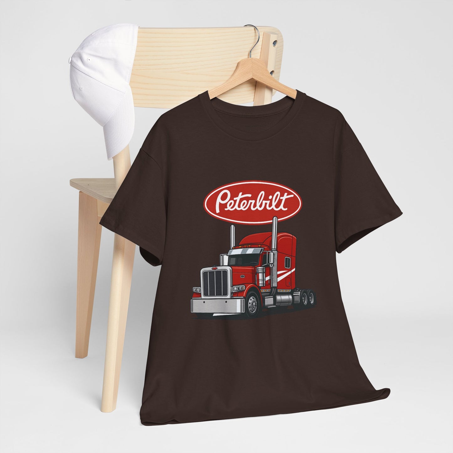 Peterbilt Red Semi Truck Graphic T-Shirt — Trucker Tee for Drivers & Fans