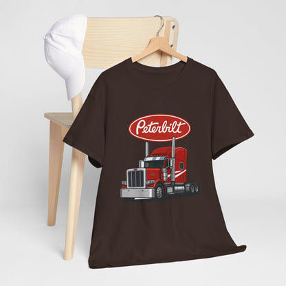 Peterbilt Red Semi Truck Graphic T-Shirt — Trucker Tee for Drivers & Fans