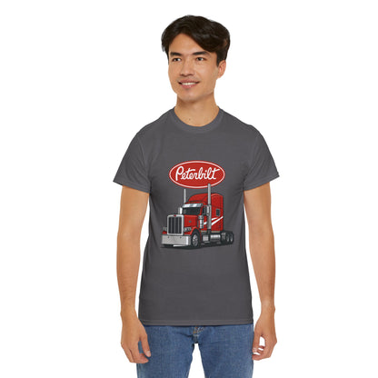Peterbilt Red Semi Truck Graphic T-Shirt — Trucker Tee for Drivers & Fans