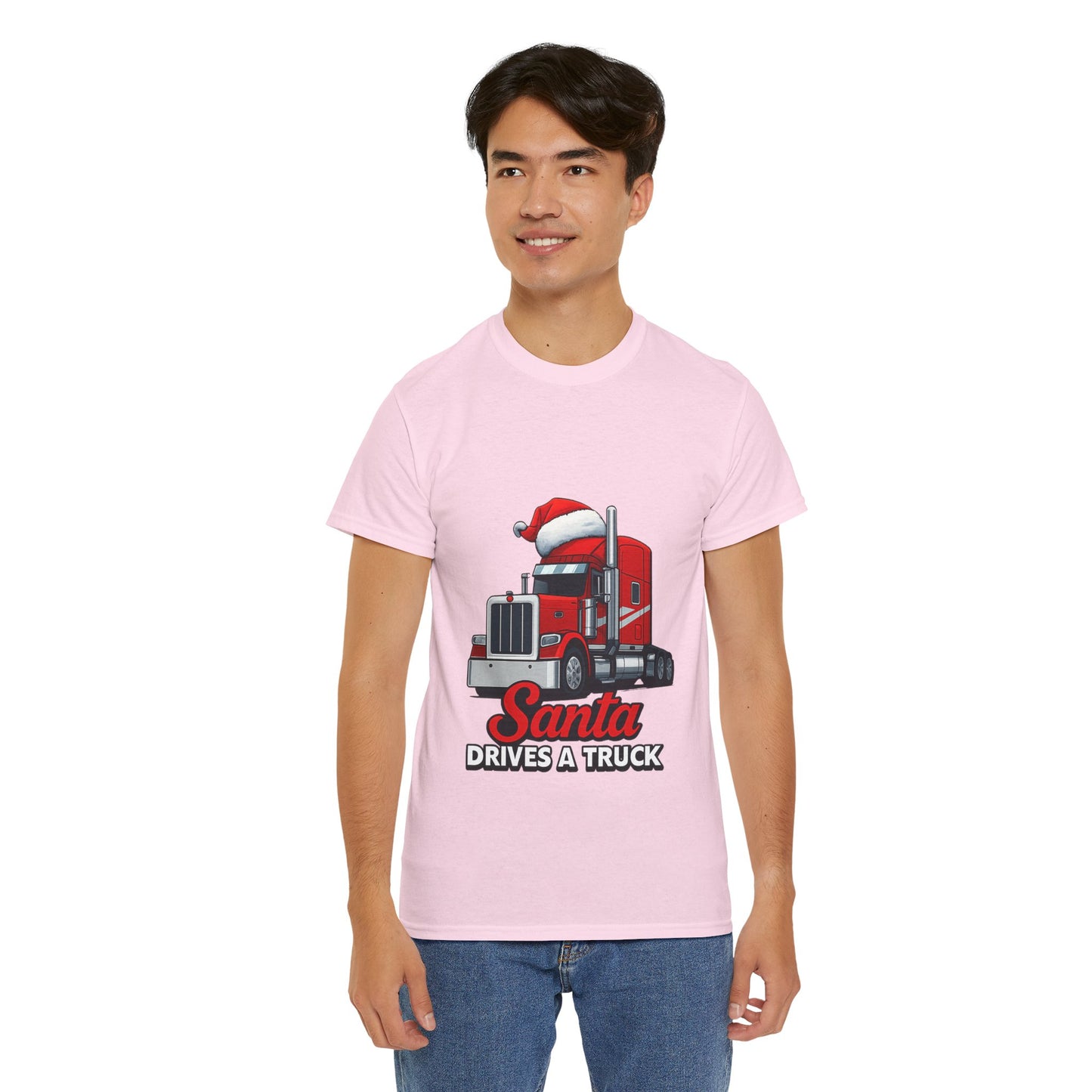 Santa Drives A Truck T-Shirt — Christmas Trucking Tee for Drivers & Holiday Fans
