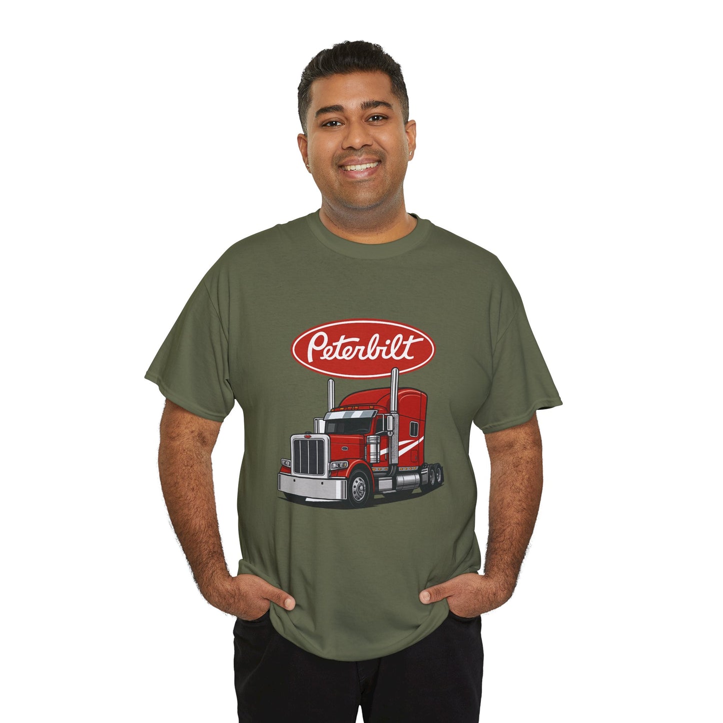Peterbilt Red Semi Truck Graphic T-Shirt — Trucker Tee for Drivers & Fans