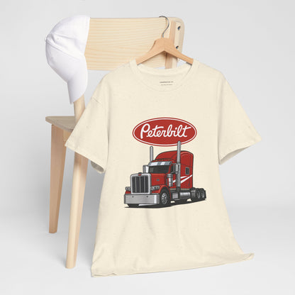 Peterbilt Red Semi Truck Graphic T-Shirt — Trucker Tee for Drivers & Fans