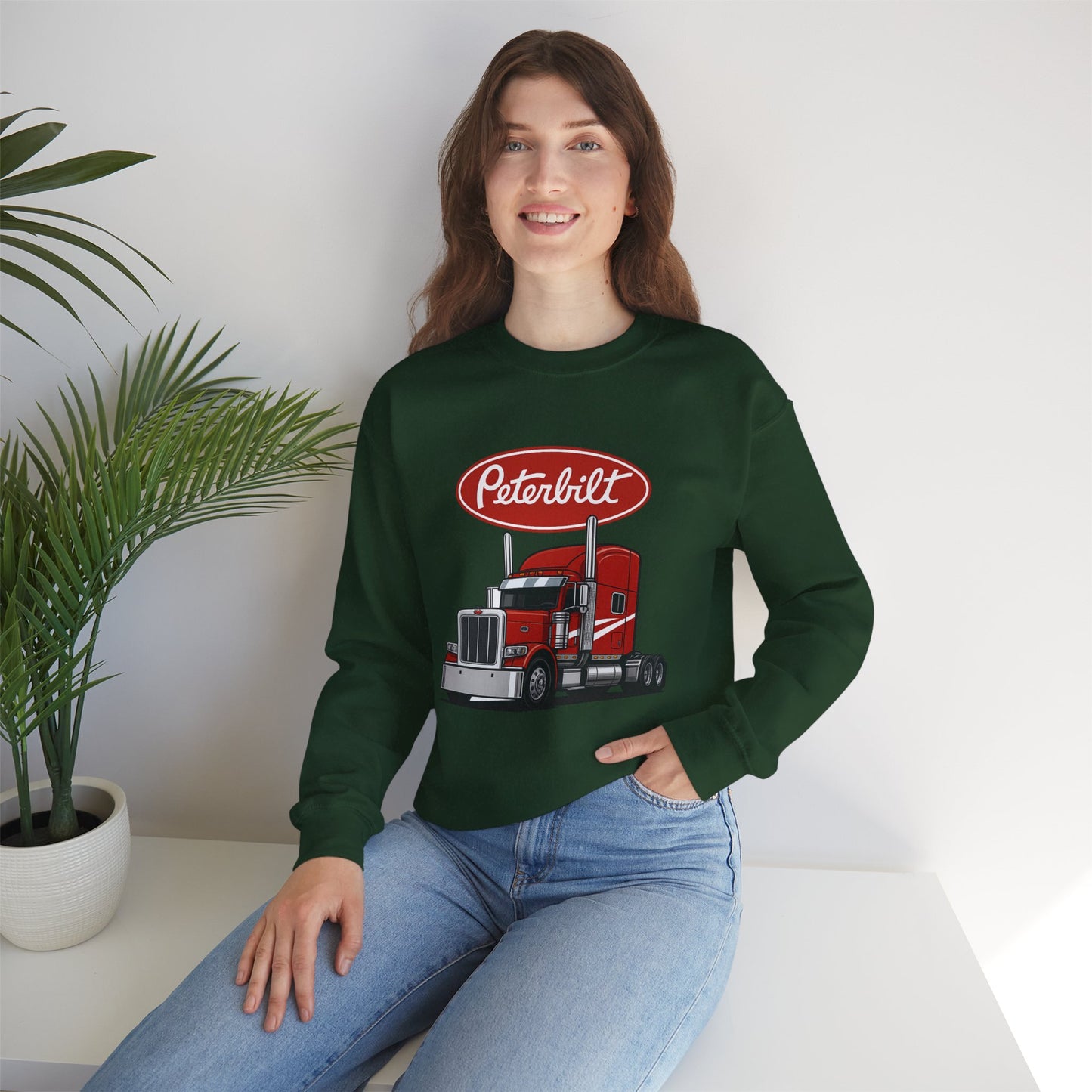 Peterbilt Red Semi Truck Crewneck Sweatshirt